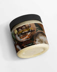 Organic Raw Shea Butter in jar; 4 oz, deeply moisturizing, vegan, cruelty-free, for skin and hair care.