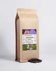 Manuka Honey Coffee 16oz bag with medium-dark roasted Arabica beans, infused with New Zealand Manuka honey.