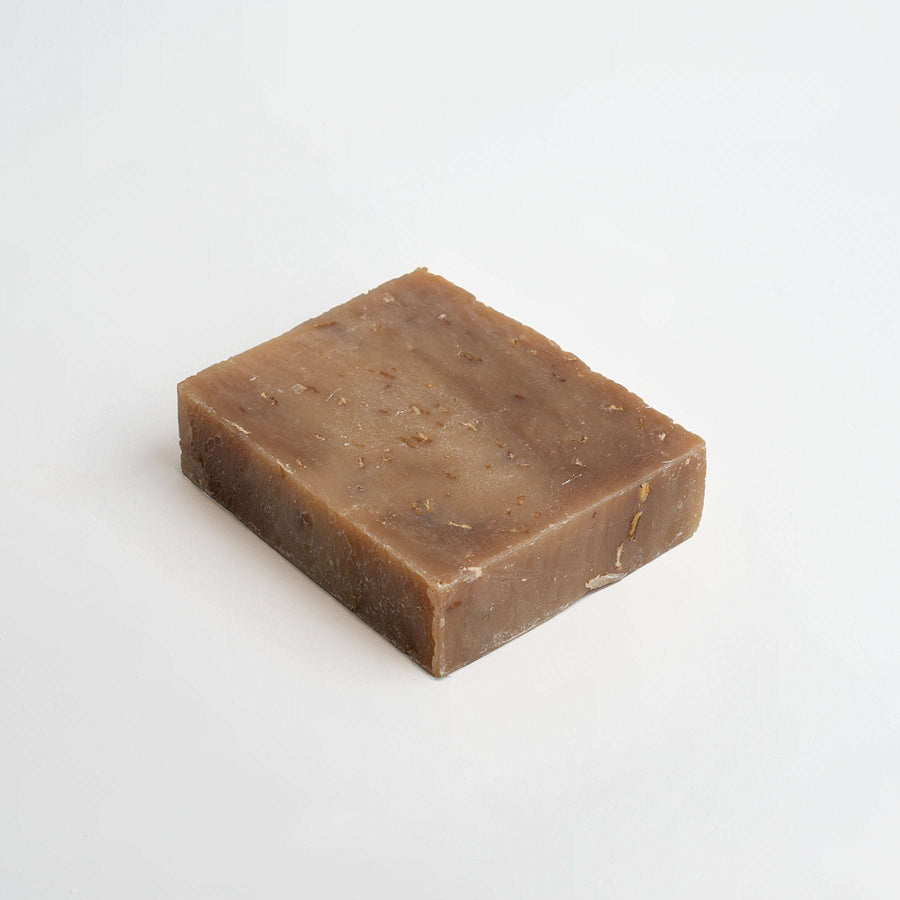 Handmade oat milk honey soap bar for sensitive skin.