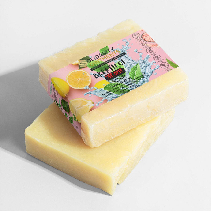 Breath of Job 26:13 Soap with eucalyptus and lemon, 4 oz, vegan and cruelty-free.