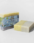 Luxurious Walk on Water soap with a calming Fir Needle and Lavender aroma, offering weightless hydration and serenity.