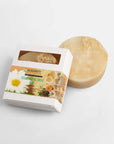 Exfoliating Luffa Soap Bar with natural luffa fibers for skin rejuvenation and smoothness.