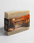 Rich Sandalwood Soap in packaging, ideal for sensitive skin, moisturizing and eco-friendly.