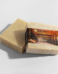 Rich Sandalwood Soap bar with luxurious aroma and nourishing ingredients for sensitive skin.