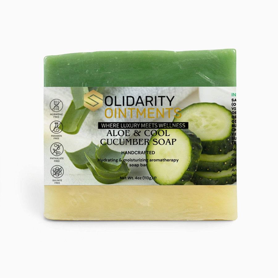 Aloe & Cool Cucumber Soap bar with soothing aloe vera and refreshing cucumber essence, 4 oz.