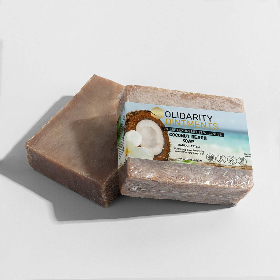 Coconut Beach Soap with nourishing oils and shea butter for sensitive skin.