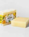 Lemongrass & Sage Soap with organic ingredients, ideal for sensitive skin, 4 oz bar.