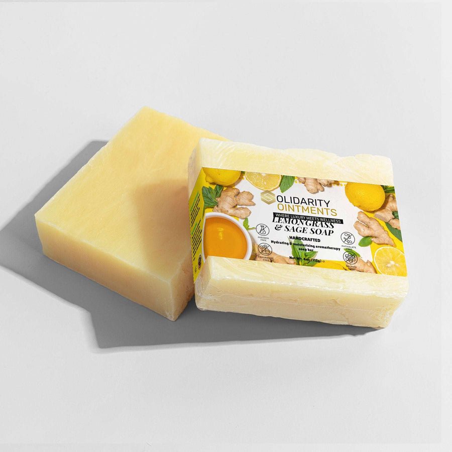 Lemongrass & Sage Soap for sensitive skin, eco-friendly, organic oils, 4 oz.